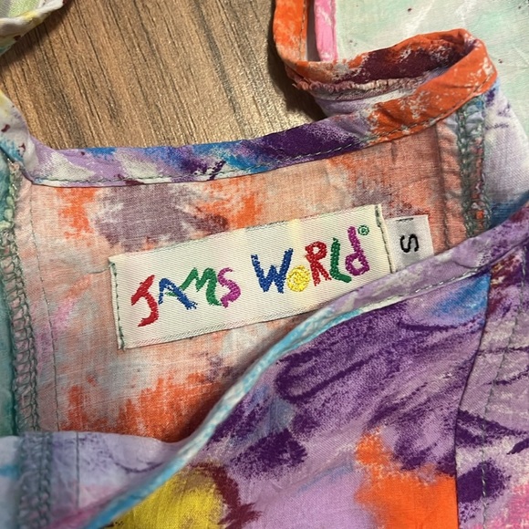 J Jams World Gazebo Floral Maxi Dress Women’s Small Short Sleeve Boho Resort - Picture 9 of 12